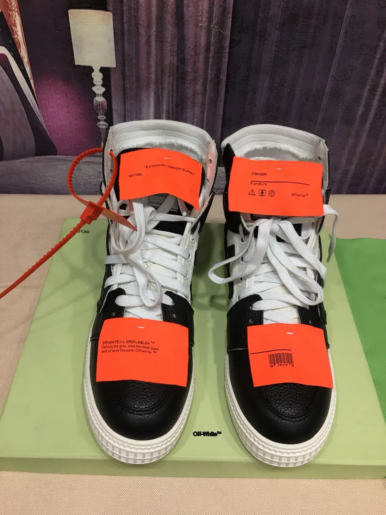 Off-White Black High-Top Deconstructed Lifestyle Sneakers 9
