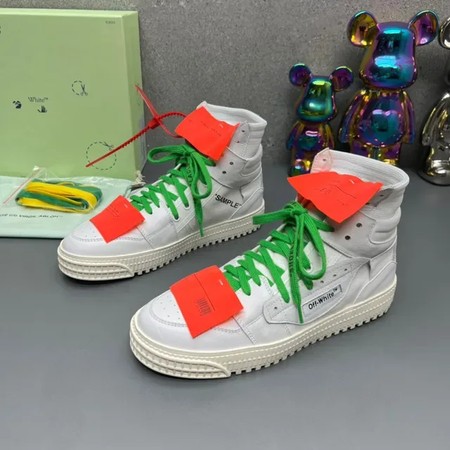 Off-White أحذية رياضية lifestyle خضراء عالية الارتفاع بتصميم صناعي ربط سحابي 2