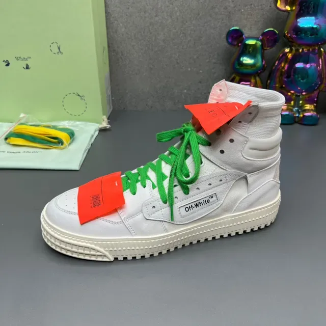 Off-White أحذية رياضية lifestyle خضراء عالية الارتفاع بتصميم صناعي ربط سحابي 5