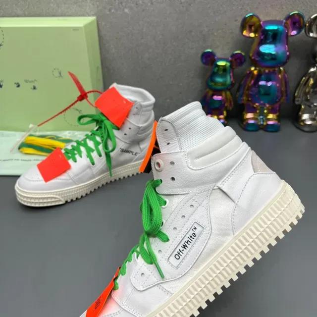 Off-White أحذية رياضية lifestyle خضراء عالية الارتفاع بتصميم صناعي ربط سحابي 6