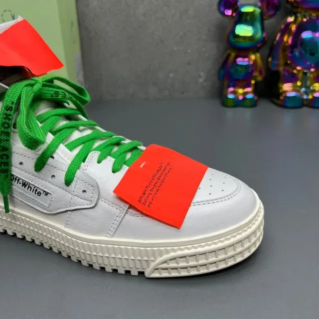 Off-White أحذية رياضية lifestyle خضراء عالية الارتفاع بتصميم صناعي ربط سحابي 7