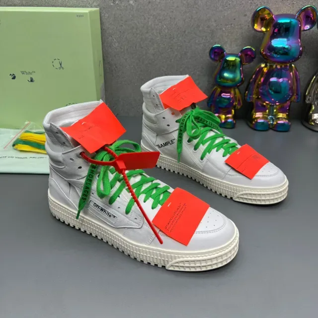 Off-White أحذية رياضية lifestyle خضراء عالية الارتفاع بتصميم صناعي ربط سحابي 8