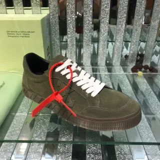 Off-White Industrial Low Olive Green Suede Lifestyle Sneakers