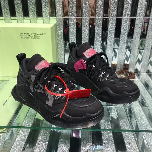 Off-White Industrial Runner Black Gray Red Chunky Sneakers 7