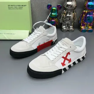 Off-White Red Suede Upper Diagonal Arrow Logo Lifestyle Sneakers