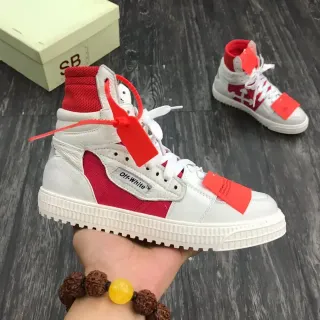 Off-White The Ten Red High-Top Industrial Zip-Tie Tags Lifestyle Sneakers