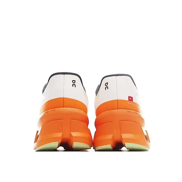 On Cloudmonster Orange and Cream Lifestyle Sneakers 6