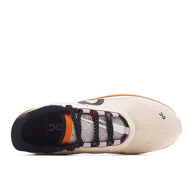 On Cloudmonster Orange and Cream Lifestyle Sneakers 7