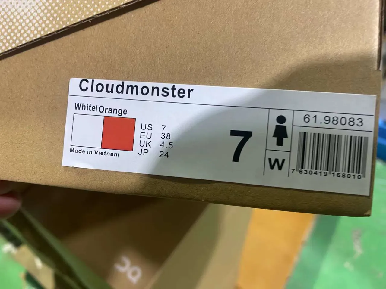 On Cloudmonster White Orange Black Running Shoes 11