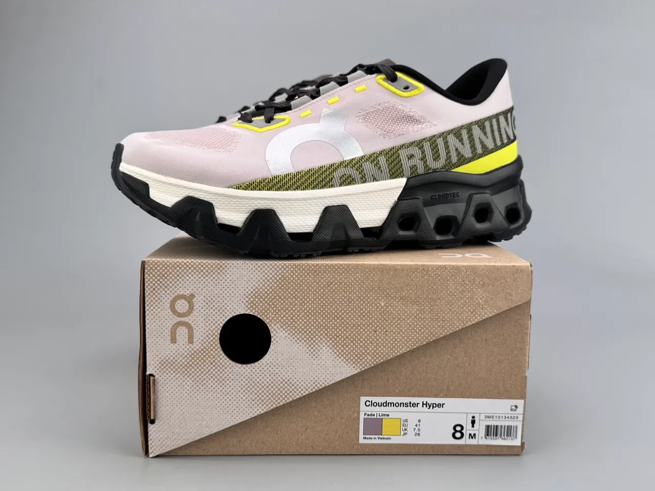 On Running Cloudmonster Rosa Amarelo Preto Tênis de Corrida 4