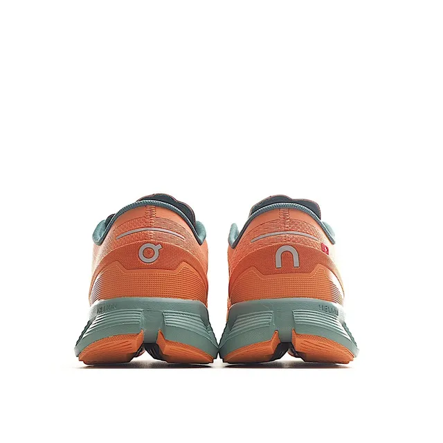 On Running Zapato Naranja y Verde-azulado Engineered Mesh Low-Top Zapatos de correr 2