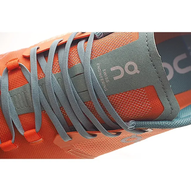 On Running Zapato Naranja y Verde-azulado Engineered Mesh Low-Top Zapatos de correr 5