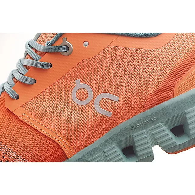 On Running Zapato Naranja y Verde-azulado Engineered Mesh Low-Top Zapatos de correr 9