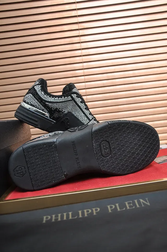Philipp Plein Baskets Lifestyle Noires Argentées Cristal Embellished Low-Top 3