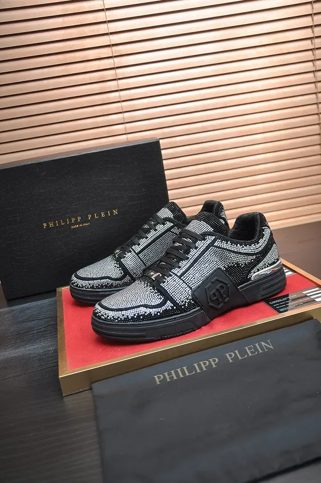 Philipp Plein Baskets Lifestyle Noires Argentées Cristal Embellished Low-Top 4