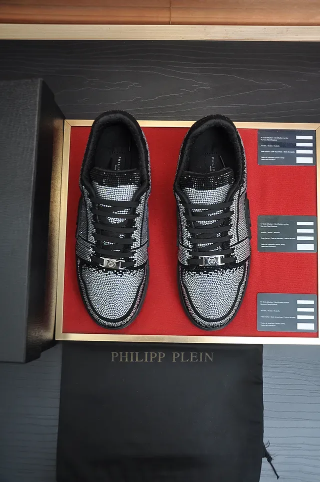 Philipp Plein Baskets Lifestyle Noires Argentées Cristal Embellished Low-Top 5
