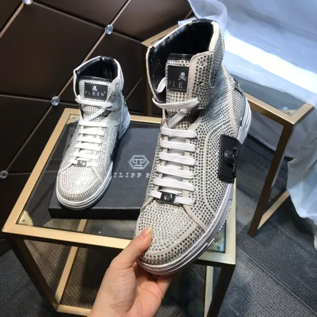 Philipp Plein Sneakers Lifestyle Embellished aux Cristaux Perforées Hautes 4