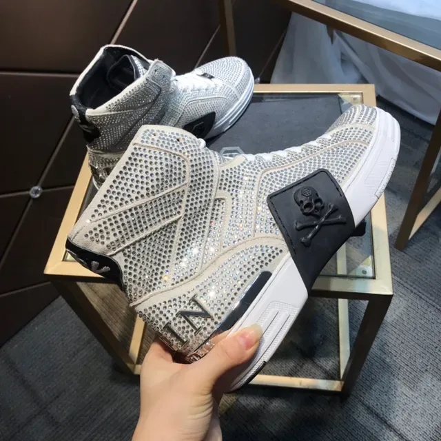 Philipp Plein Sneakers Lifestyle Embellished aux Cristaux Perforées Hautes 6