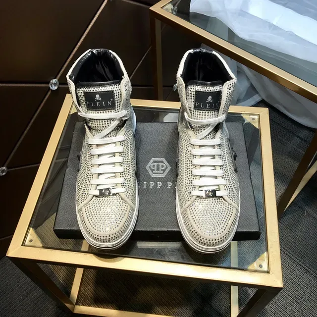 Philipp Plein Sneakers Lifestyle Embellished aux Cristaux Perforées Hautes 9