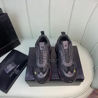 Philipp Plein Flame Motif Skull Logo Black Lifestyle Sneakers