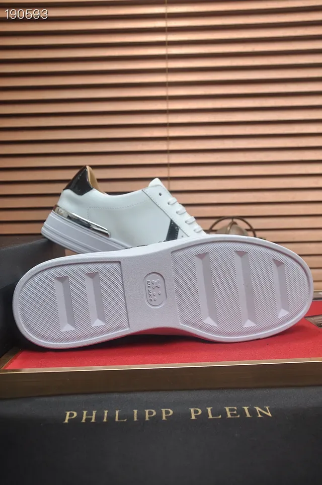 Philipp Plein Logo Plaque White Leather Lifestyle Sneakers 2