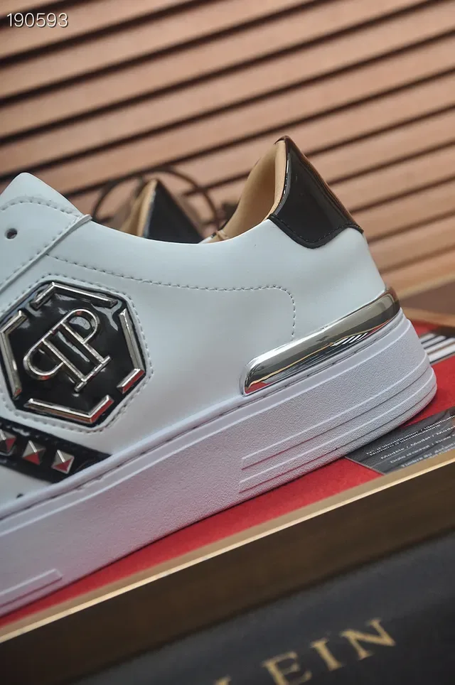 Philipp Plein Logo Plaque White Leather Lifestyle Sneakers 3