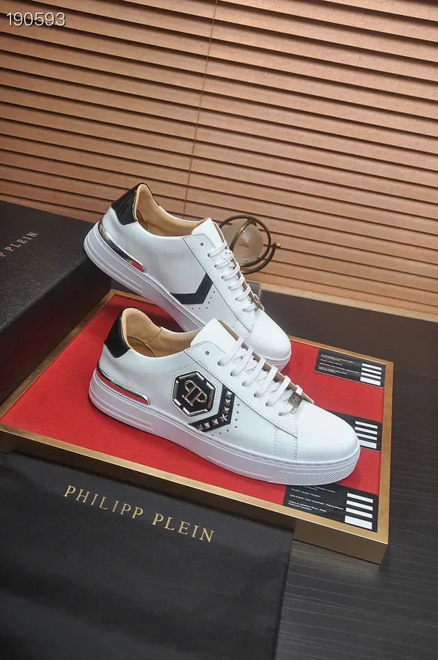 Philipp Plein Logo Plaque White Leather Lifestyle Sneakers 6
