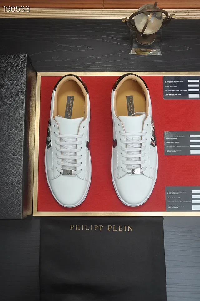 Philipp Plein Logo Plaque White Leather Lifestyle Sneakers 7