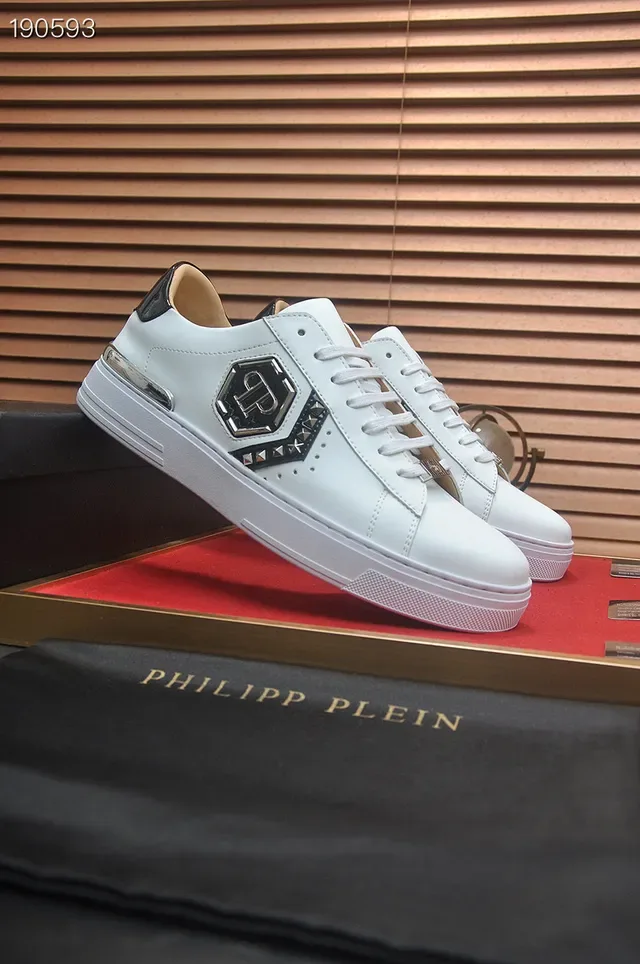 Philipp Plein Logo Plaque White Leather Lifestyle Sneakers 8
