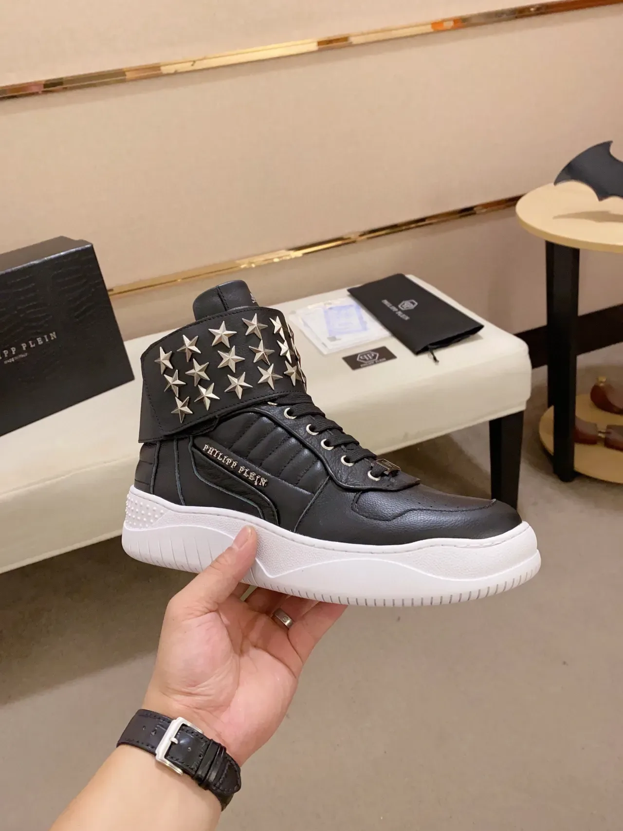 Philipp Plein Star-Studded High-Top Lifestyle Sneakers 7