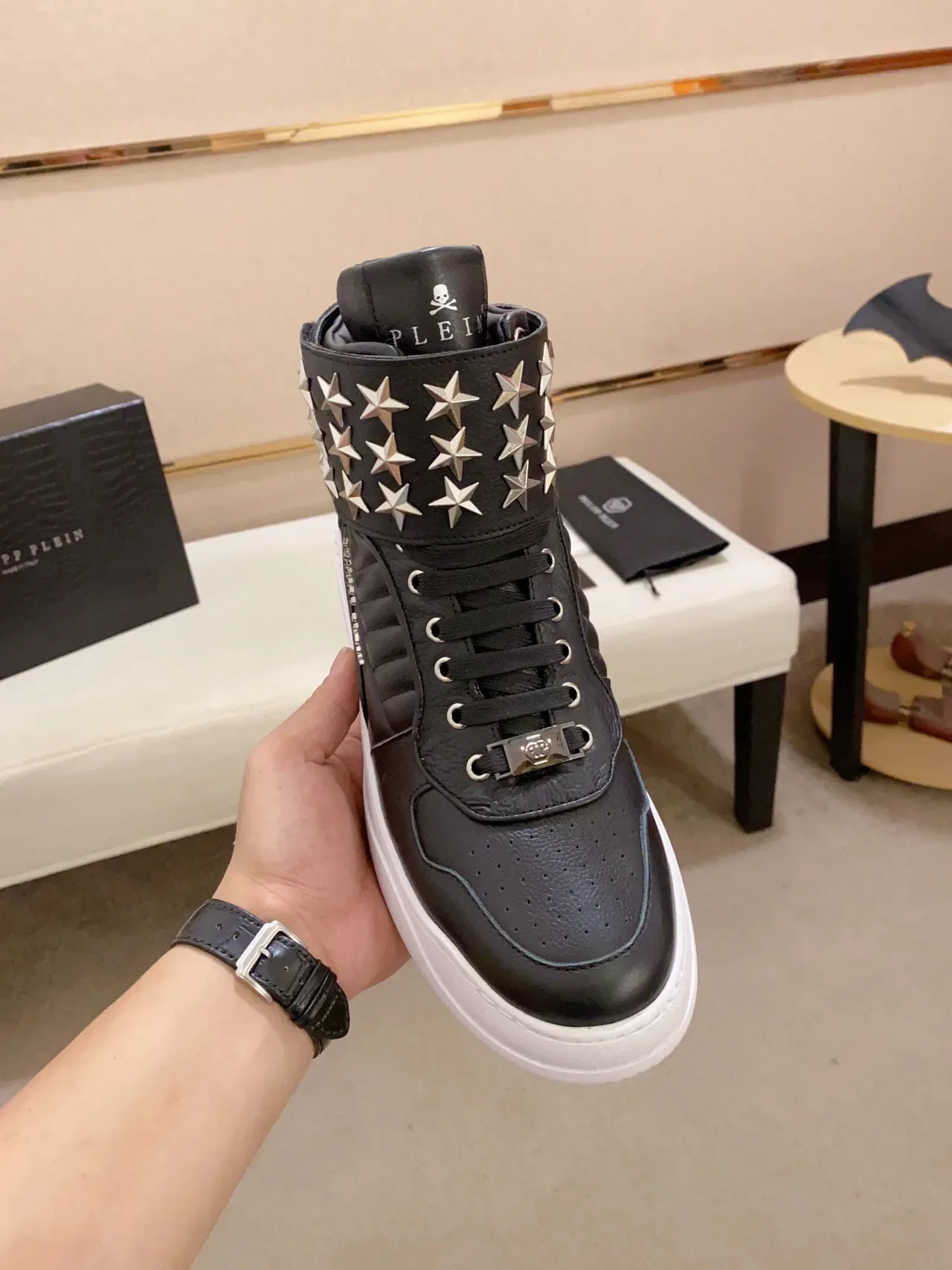 Philipp Plein Star-Studded High-Top Lifestyle Sneakers 9