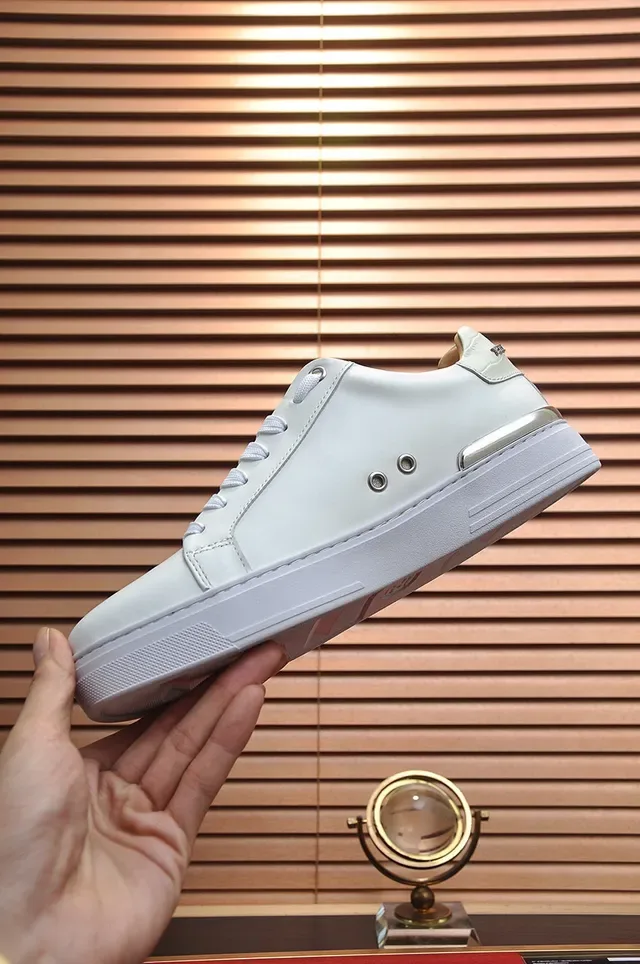 Philipp Plein White Studded PP Logo Platform Lifestyle Sneakers 6