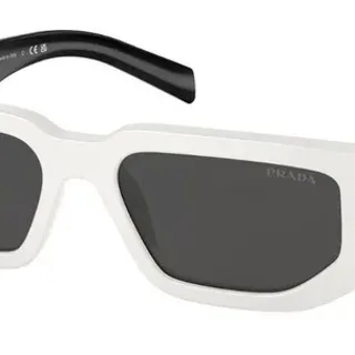 Prada Angular Geometric White and Black Sunglasses