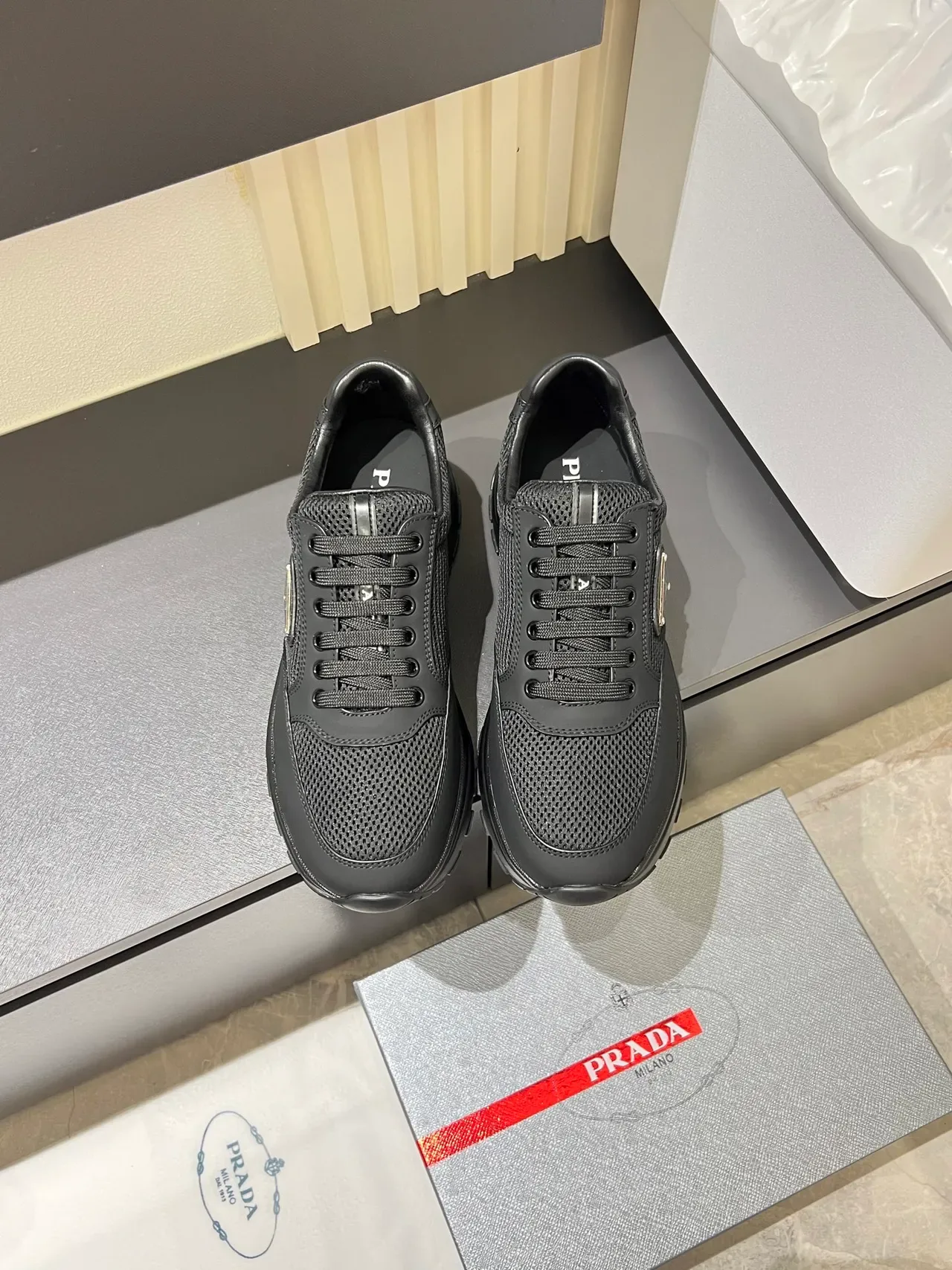Prada Cloudbust Black Mesh and Synthetic Lifestyle Sneakers 5