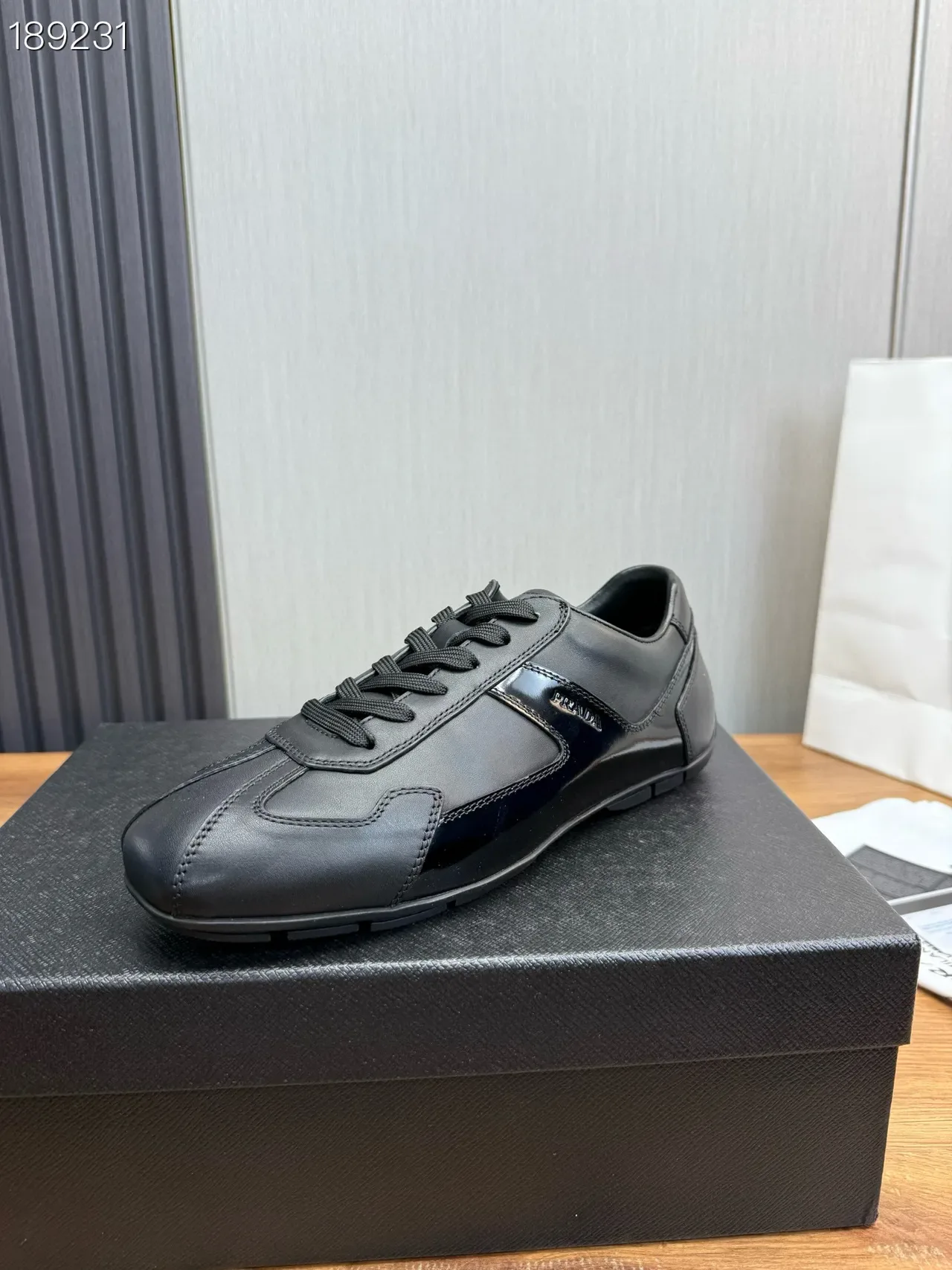 Prada Cloudbust Black Paneled Leather Matte And Patent Lifestyle Sneakers 7