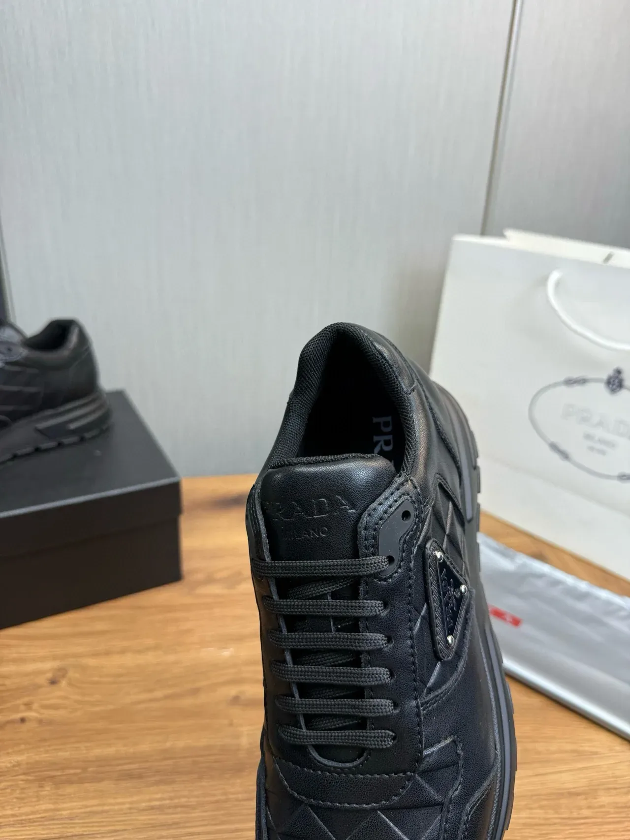 Prada Cloudbust Black Quilted Leather Upper Triangular Logo Plaque Lifestyle Sneakers 9