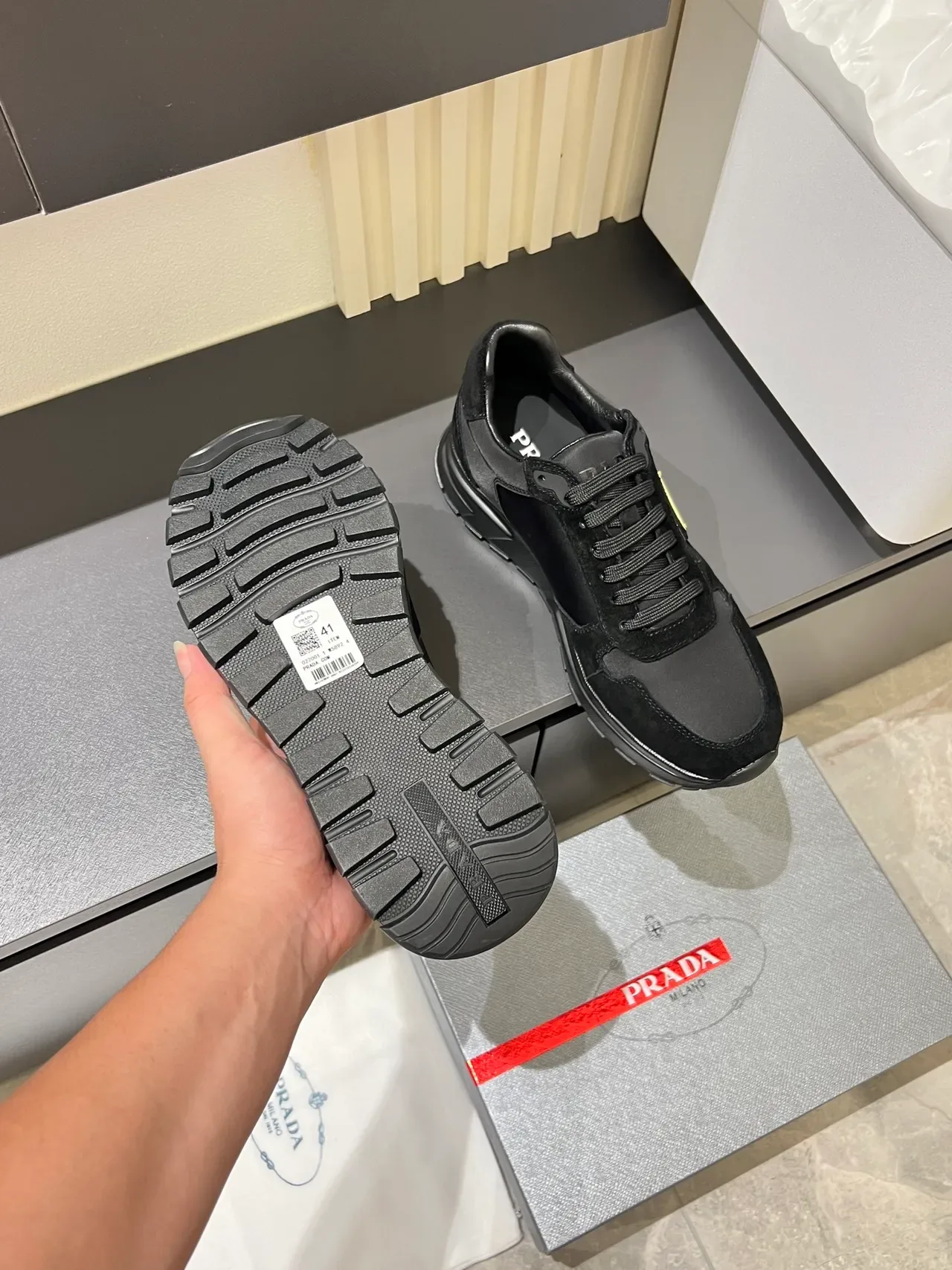Prada Cloudbust Black Suede and Nylon Lifestyle Sneakers 3