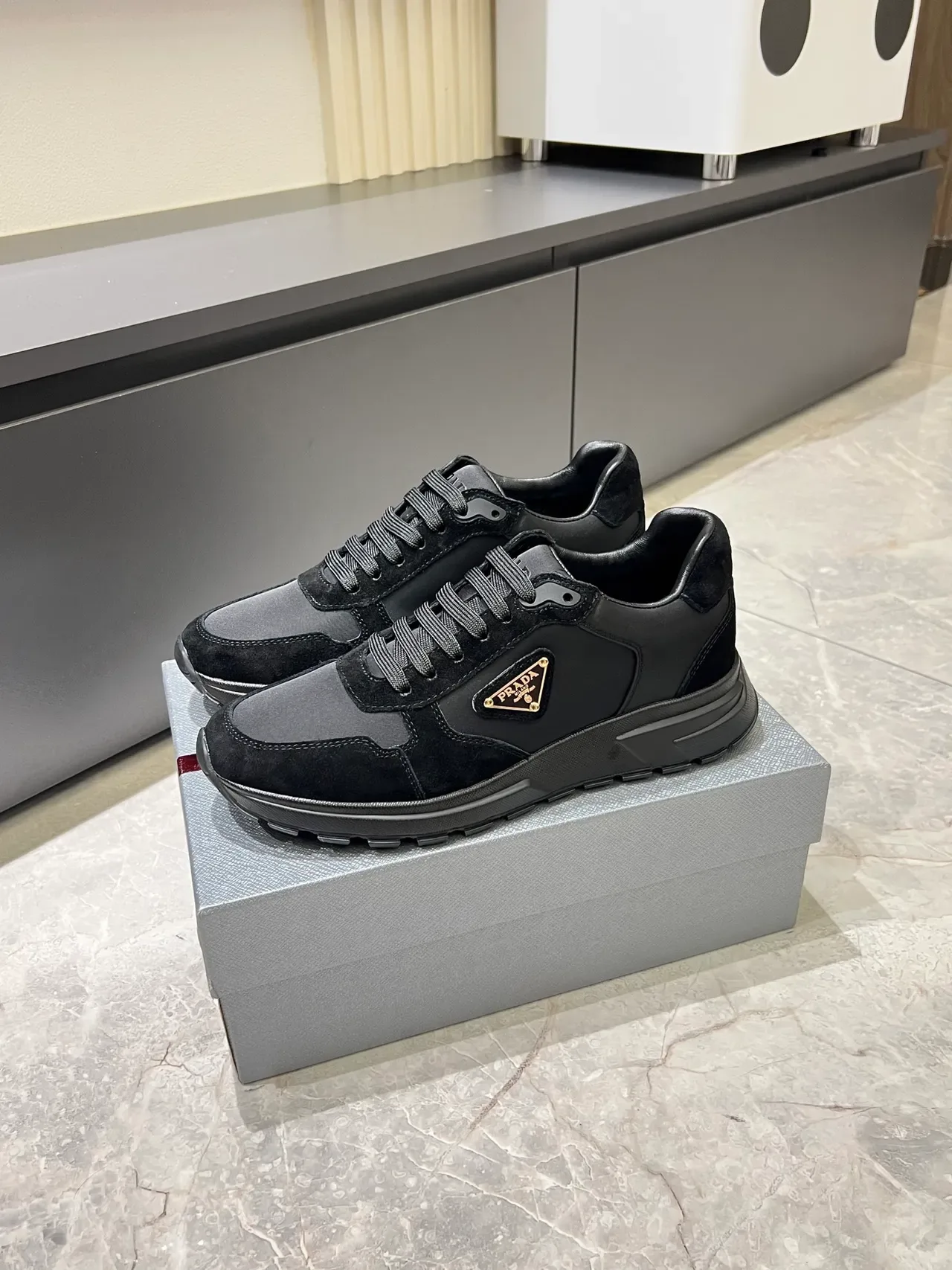 Prada Cloudbust Black Suede and Nylon Lifestyle Sneakers 4