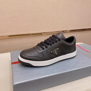 Prada Cloudbust Black White Leather Upper Perforated Toe Cap Lifestyle Sneakers