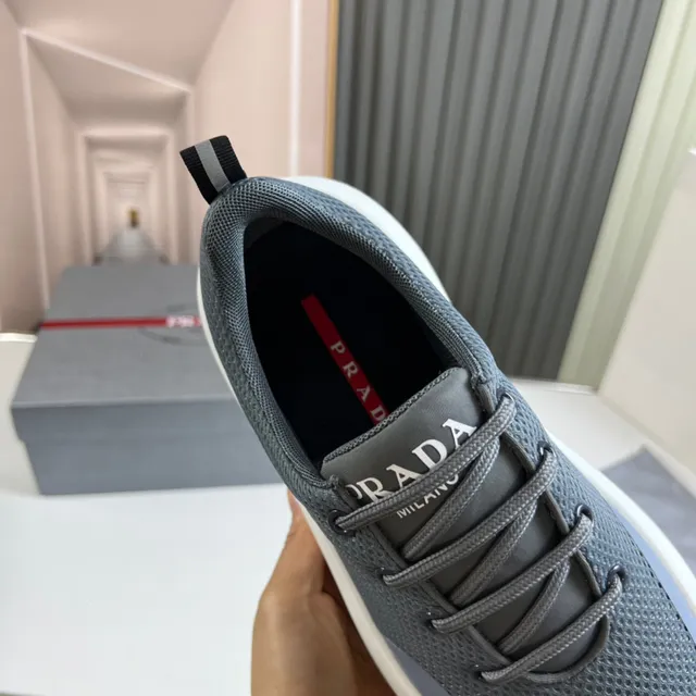 Prada Cloudbust Gray Mesh Platform Chunky Sneakers 3