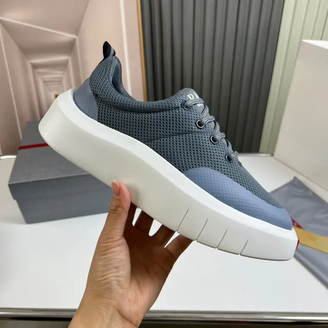 Prada Cloudbust Gray Mesh Platform Chunky Sneakers 4