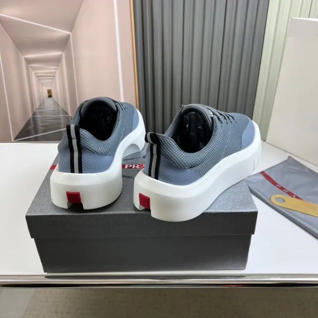 Prada Cloudbust Gray Mesh Platform Chunky Sneakers 7
