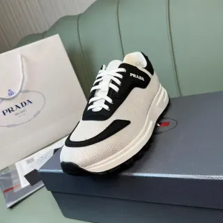 Prada Cloudbust Off-White and Black Chunky Sneakers