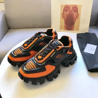 Prada Cloudbust tênis chunky laranja e preto
