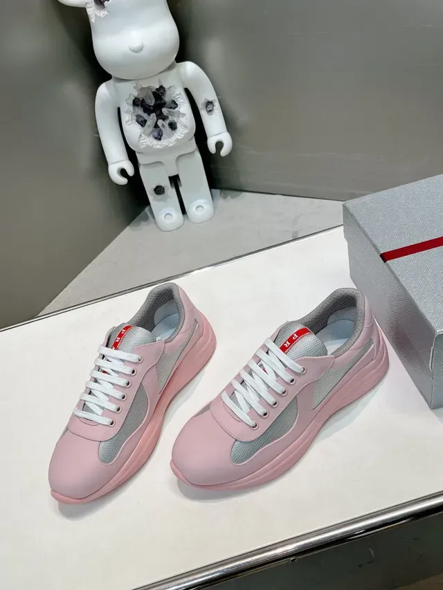 Prada Cloudbust Tênis Lifestyle Rosa Cinza Low Top Upper de Materiais Mistos 2