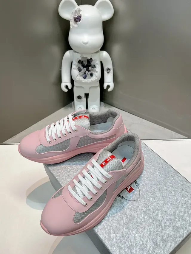 Prada Cloudbust Tênis Lifestyle Rosa Cinza Low Top Upper de Materiais Mistos 3