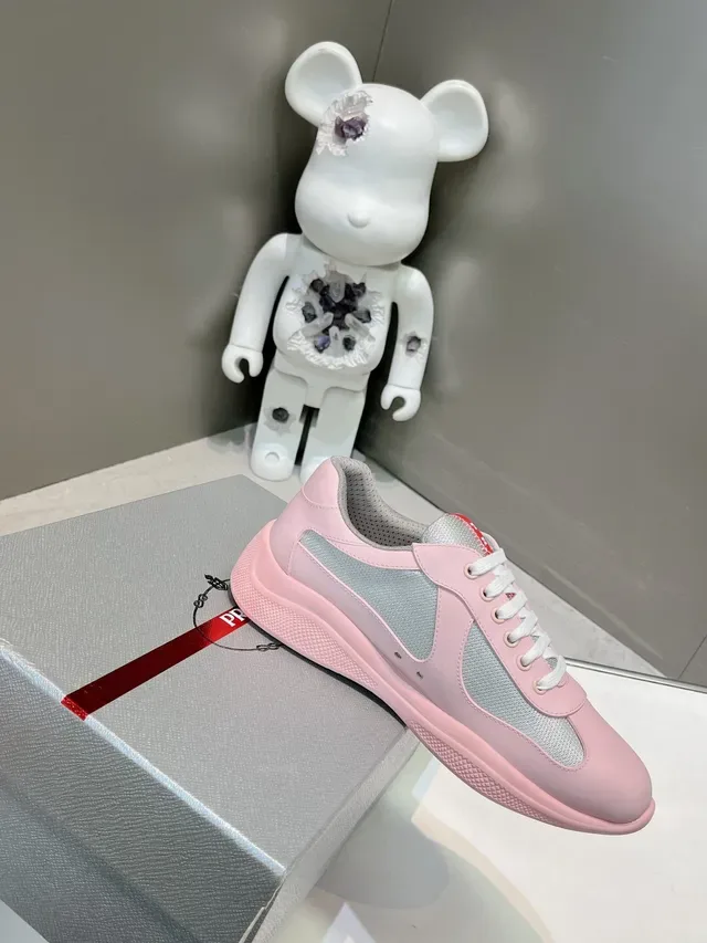 Prada Cloudbust Tênis Lifestyle Rosa Cinza Low Top Upper de Materiais Mistos 4