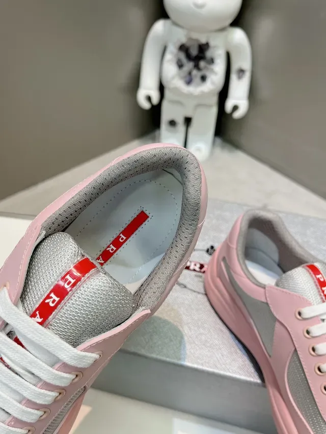 Prada Cloudbust Tênis Lifestyle Rosa Cinza Low Top Upper de Materiais Mistos 6
