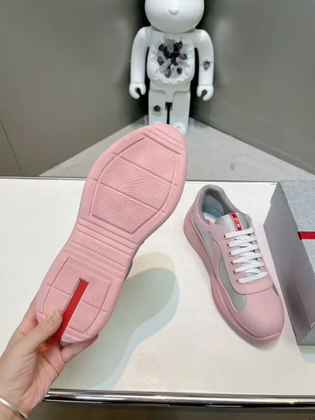 Prada Cloudbust Tênis Lifestyle Rosa Cinza Low Top Upper de Materiais Mistos 9