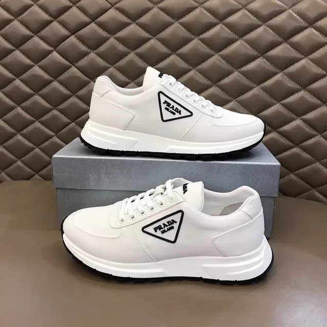 Prada Cloudbust أبيض أسود Low-Top جلد صناعي أحذية رياضية نمط حياة 8